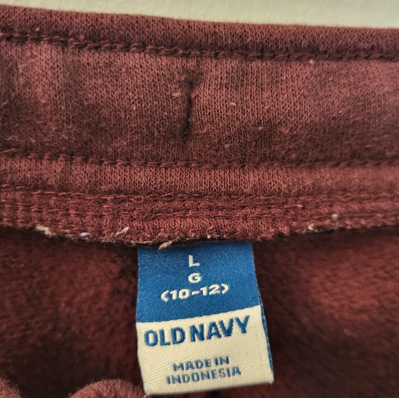 💥4 for $30💥 Old Navy unisex kids burgundy sweat pants size L - Picture 4 of 6